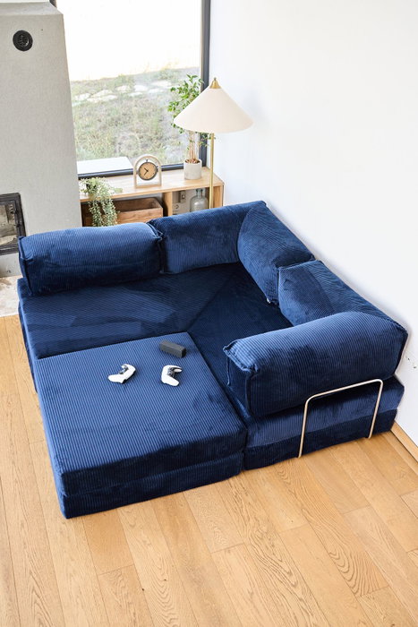 Atelier Del Sofa Kanyon Sofá-Cama Esquinero Azul Marino